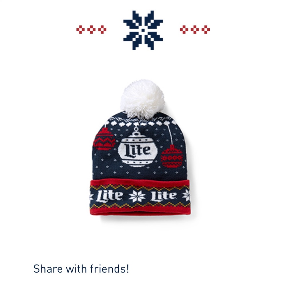 2018 Miller Lite Ugly Christmas Hat Beanie